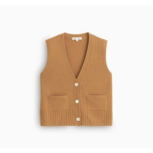 Alex Mill Bleecker Sweater Vest In Merino Wool In Camel Size Large